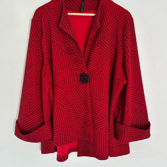 IC by Connie K red black jacket 3X - Picture 2 of 6